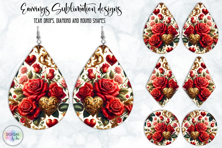 Vintage Flowers Earrings Design, Baroque Floral Earrings example image 1