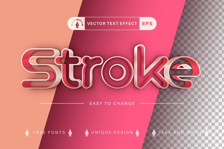 Double Stroke - Editable Text Effect, Font Style