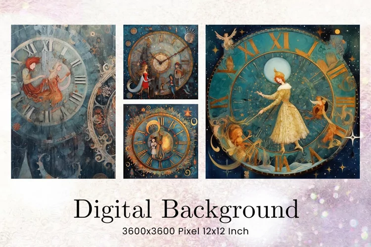 Vintage Clock Background Old Clock Wallpaper Wall Art
