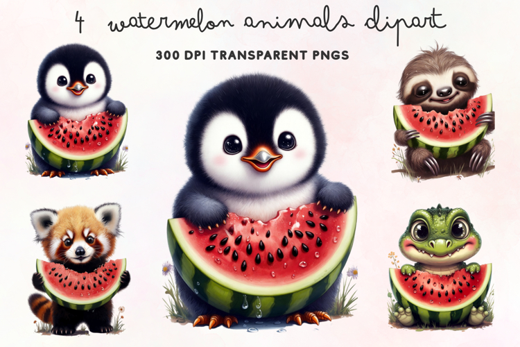 Watercolor Watermelon Clipart Image 9