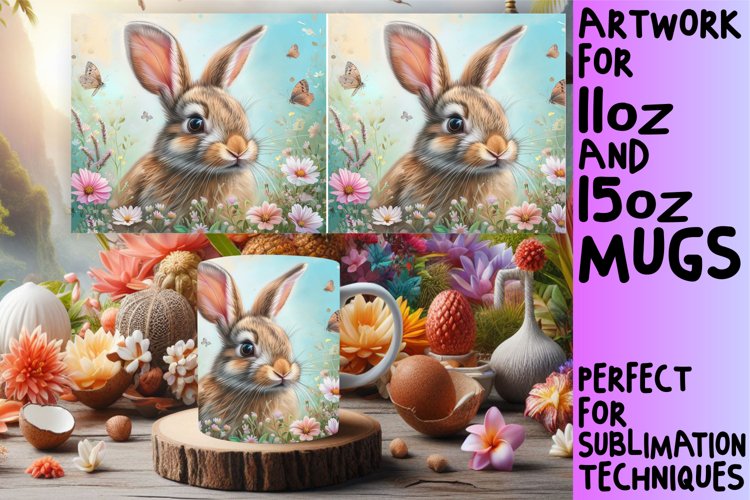 Vibrant Easter Bunny Mug Sublimation: Springtime Charm