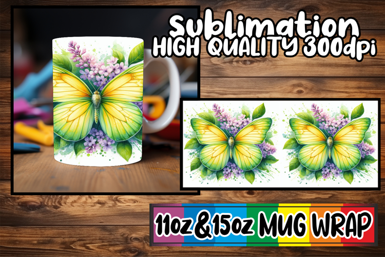 Sweet memories 11oz 15oz sublimation wrap, Butterfly