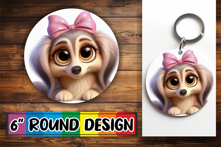 Unique Circle Designs for Gifts PNG, 3D Dog