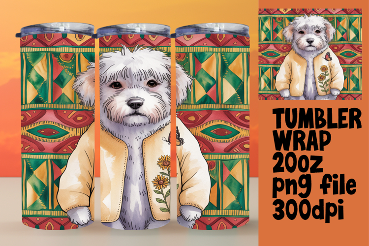 ARTISTIC 20oz Tumbler Wrap for Custom Gifts , Cute Dog