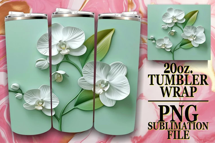 Elegant Bloom Beauty: 3D Tumbler Sublimation