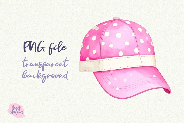 Polka-Dot Visor Hat Pink Womens Golf Cap Pink Golf Clipart