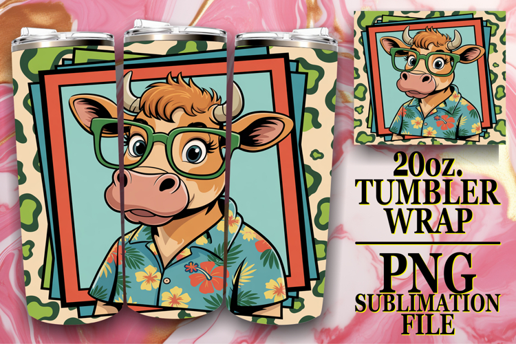 GIFT OF SUNSHINE 20oz TUMBLER WRAP, Cute Cow