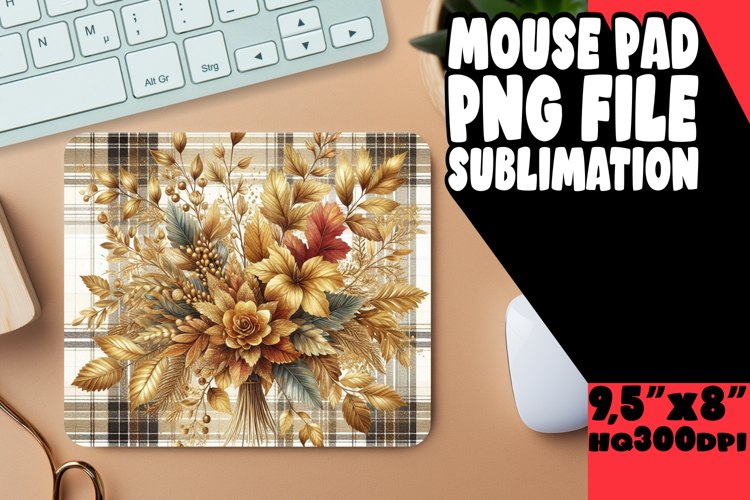 Enchanted Mouse Mat Sublimation Style, Autumn Flower