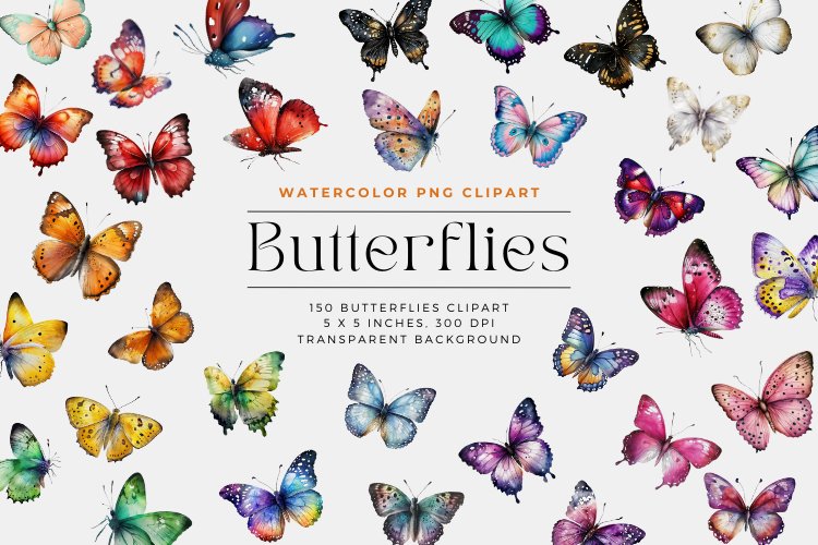 Watercolor Butterfly Clipart Image 15