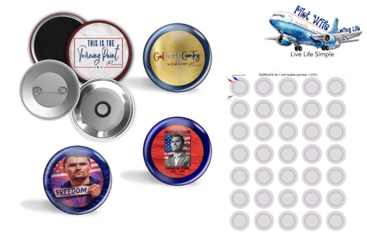 Charlie Kirk 1.313 button maker collage for one inch buttons
