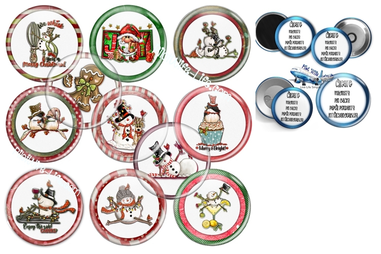 Christmas button maker collage 1.25 in, 1.313 6 size