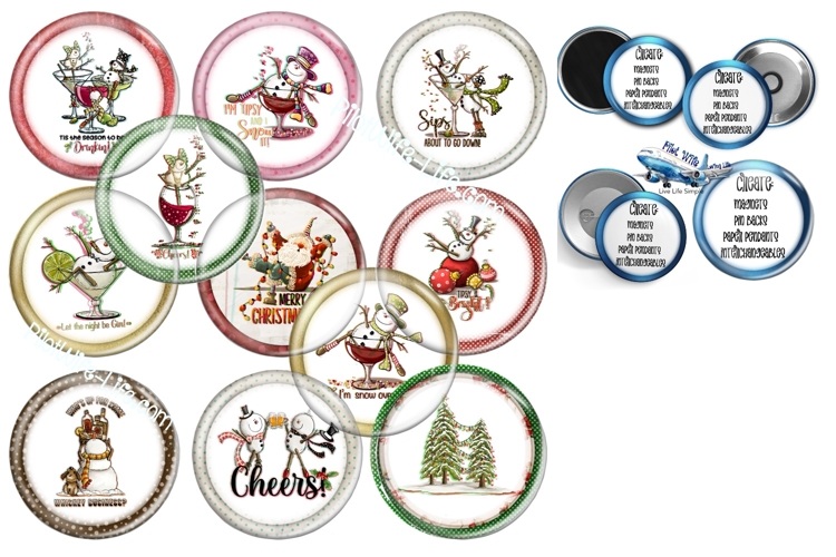 Christmas Holiday button maker collage 1.25 in, 1.313 6 size