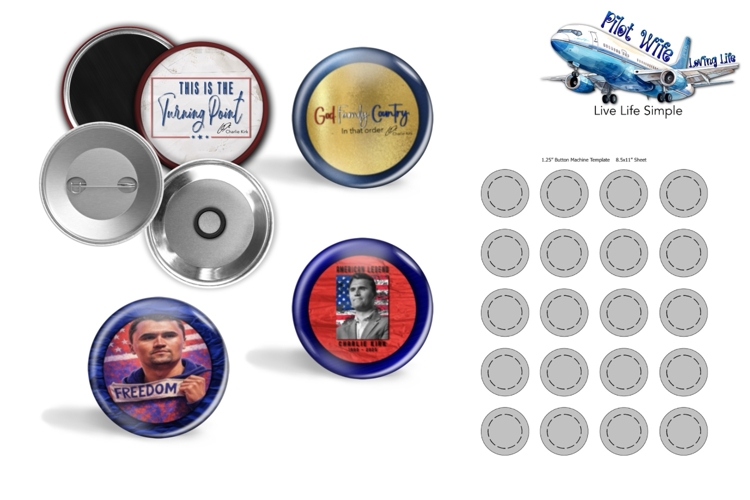 Charlie Kirk 1.63 button maker collage for 1.25 inch buttons
