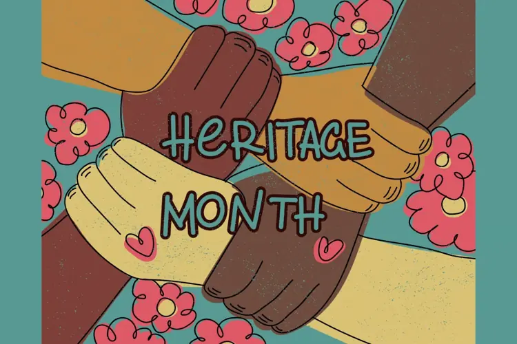 Heritage Month Diverse Hands Unity Illustration
