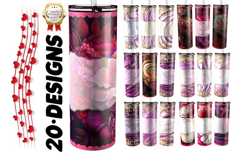 Valentine Tumbler Wrap Bundle | valentine tumbler bundle