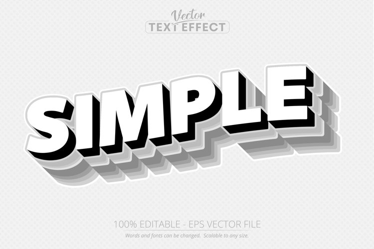 Simple text effect, editable minimalistic text style