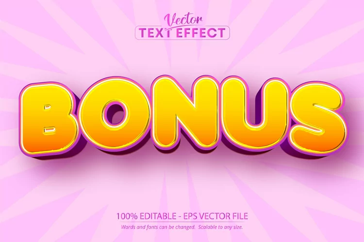Cartoon text effect, editable bonus text style