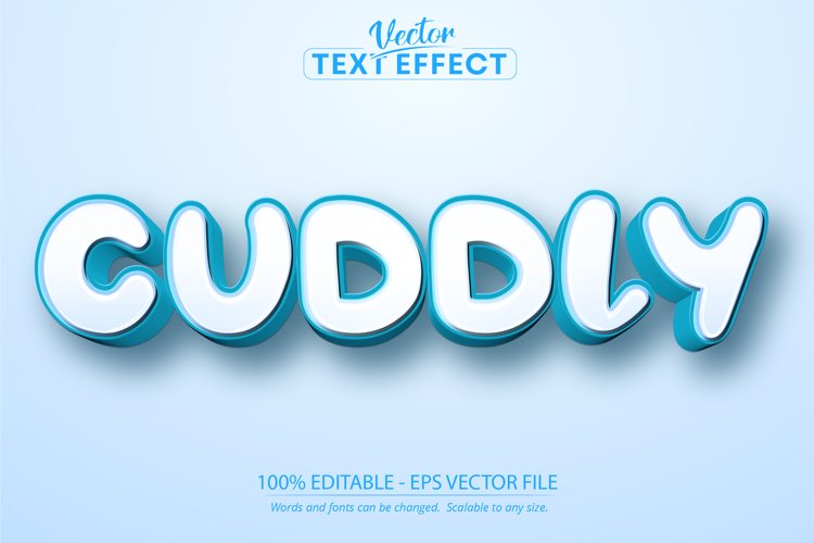 Cartoon text effect, editable cuddly text style