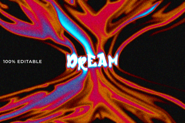 Vibrant Psychedelic Dream Abstract Digital Art