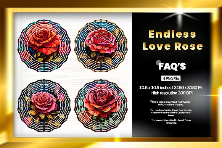 Endless Love Rose Wind Spinner Sublimation - 04 Variations example image 1