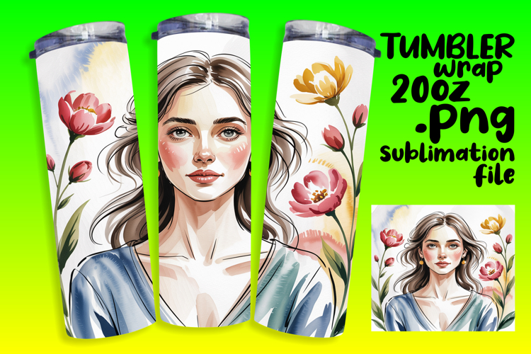 LUXURIOUS 20oz PNG Tumbler Template , Beauty Woman