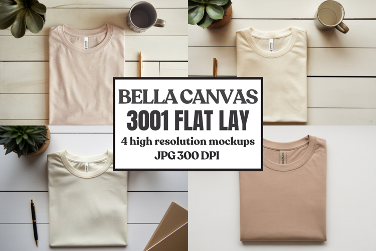 Bella Canvas 3001 Flat Lay T-Shirt Mockup
