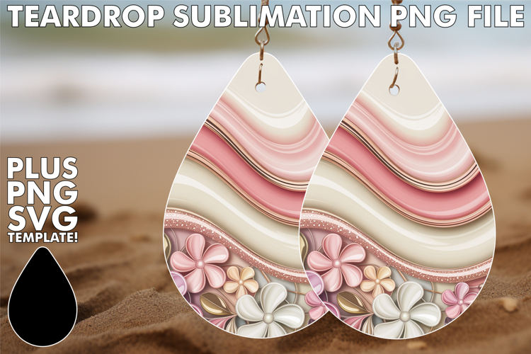 Enchanted TEARDROP Earrings Art PNG, Pattern