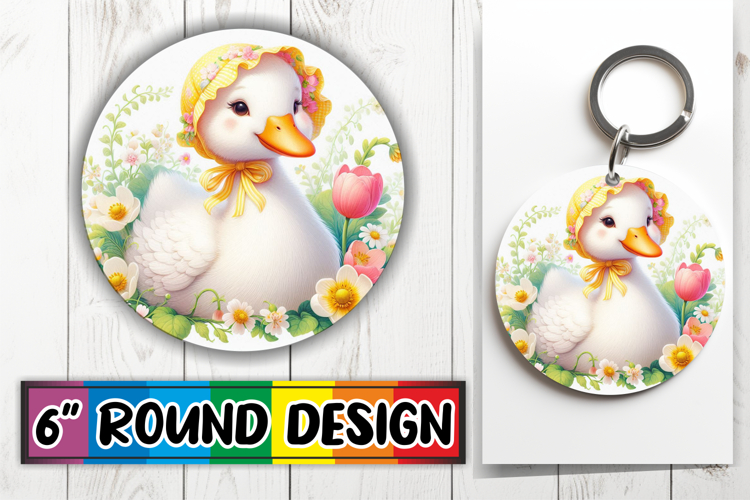 Heartfelt Circle Keychain Sublimation, Goose