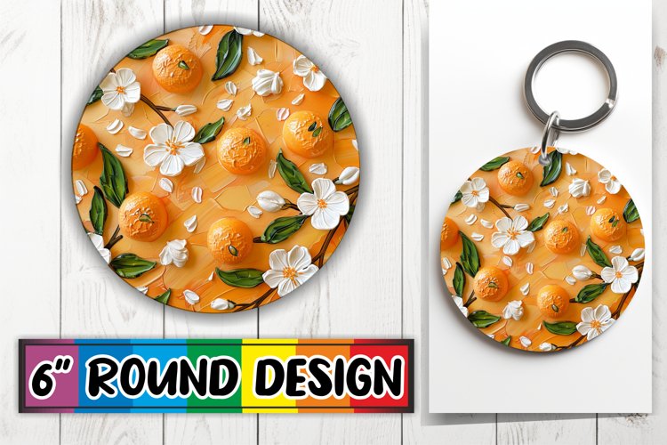 3D Blooming Round Keychain Design example image 1