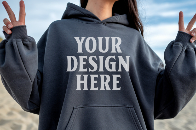 Indigo Blue Gildan 18500 Hoodie Mockup, G18000 Hoodie Mod