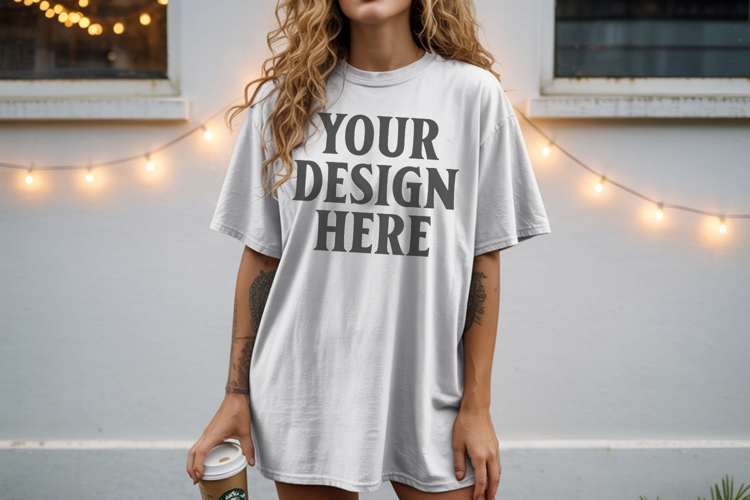 Christmas Comfort Colors 1717 White TShirt Mockup, CC 1717