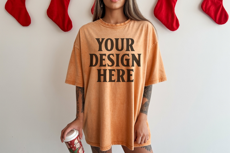 Yam Christmas Comfort Colors 1717 TShirt Mockup, CC 1717