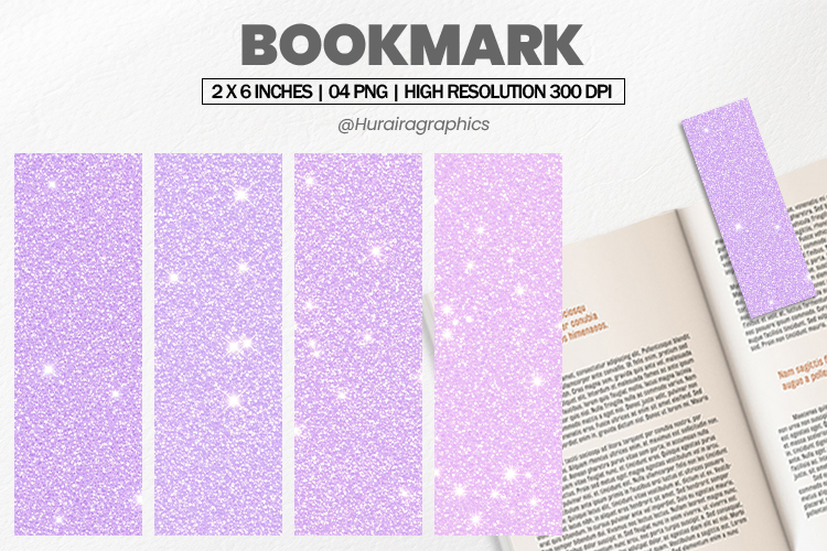 Lavender Glitter Bookmark PNG, Bookmark Sublimation