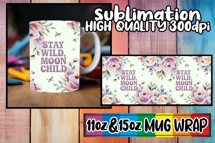 Cheerful days 11oz 15oz sublimation wrap, Flower Quote