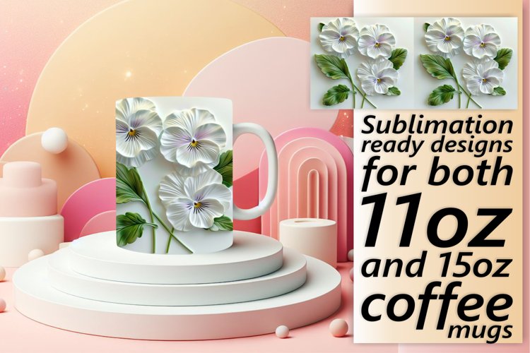 White Flower Paradise: Mug Wrap Sublimation