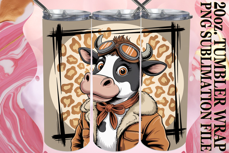 SERENE GIFT 20oz TUMBLER WRAP, Cute Cow
