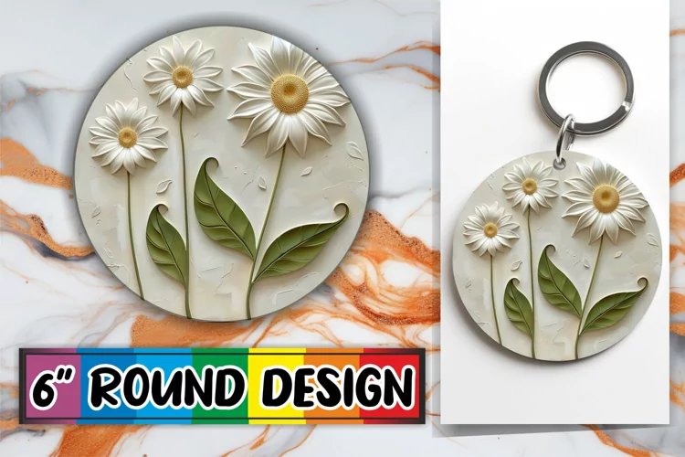 Petal Elegance: Sublimation Circle Design