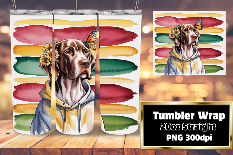 BEAUTIFUL 20oz Sublimation Tumbler Template , Cute Dog