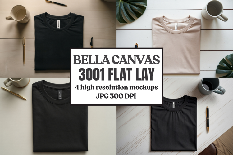 Bella Canvas 3001 Flat Lay T-Shirt Mockup