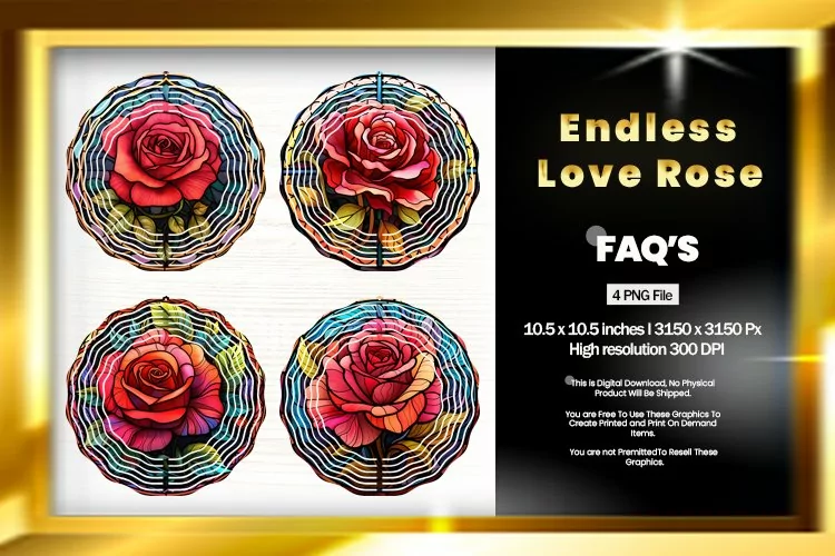 Endless Love Rose Wind Spinner Sublimation - 04 Variations