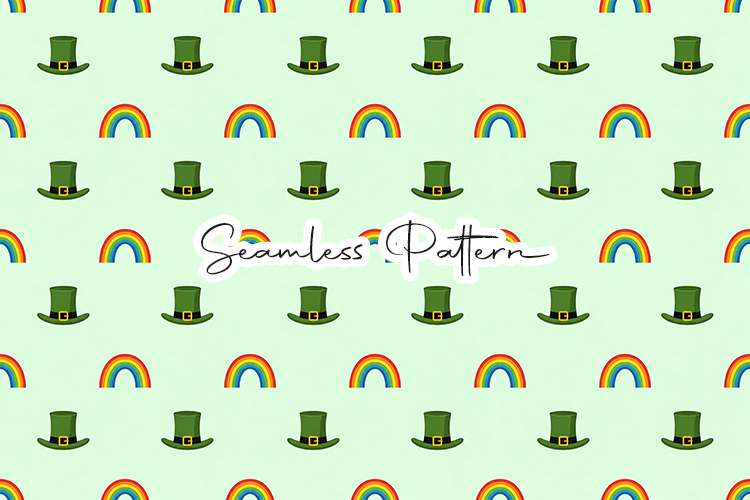 Minimalist Leprechaun Hat Rainbow Art - Leprechaun & Clovers
