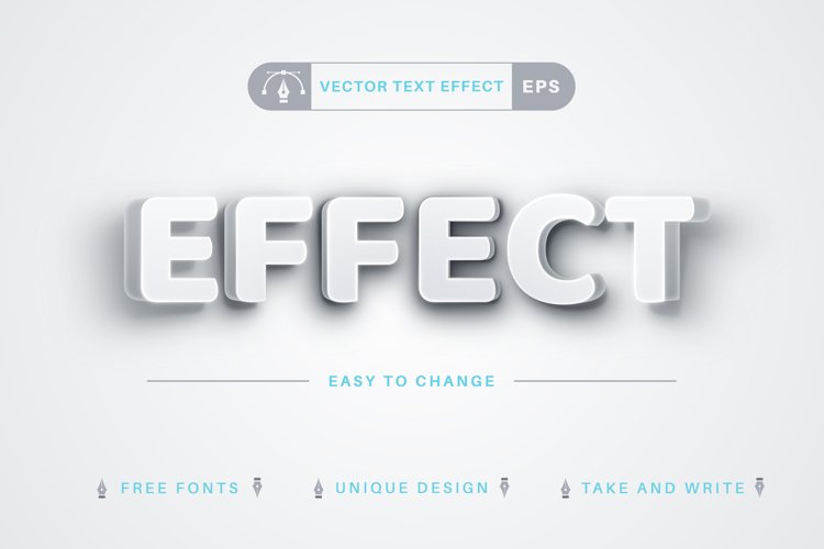 Bend White - Editable Text Effect, Font Style