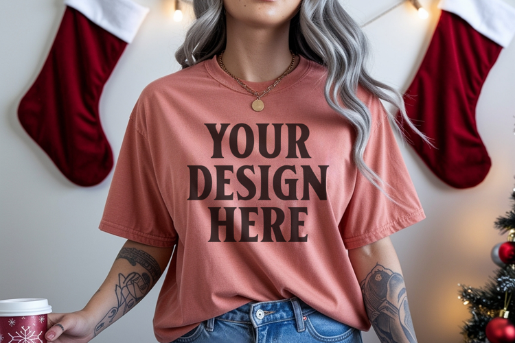 Yam Christmas Comfort Colors 1717 TShirt Mockup, CC 1717