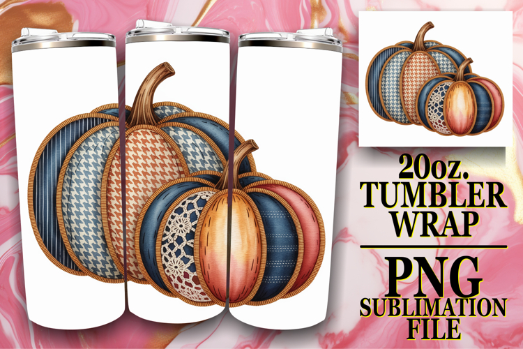 Magical Nights 20oz tumbler wrap, Pumpkin Watercolor
