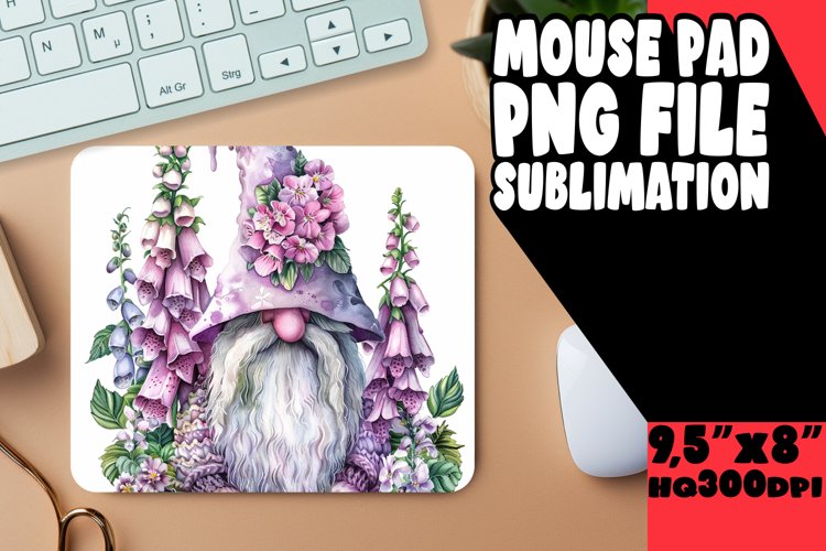 Festive Springtime Gnome Sublimation Mouse Pads