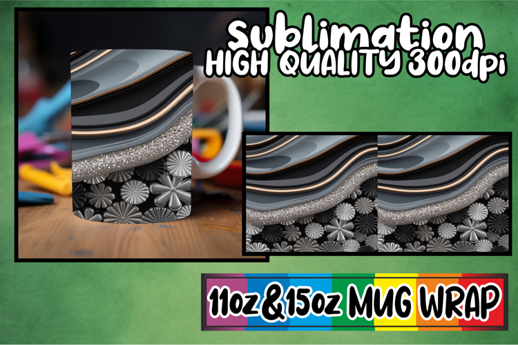 Playful mornings 11oz 15oz sublimation wrap, Pattern