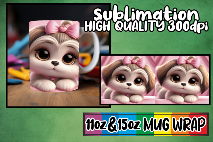 Everyday joy sublimation 11oz 15oz mug wrap, 3D Dog