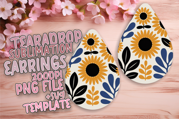 Charming Teardrop Earrings Artwork PNG , Flowers