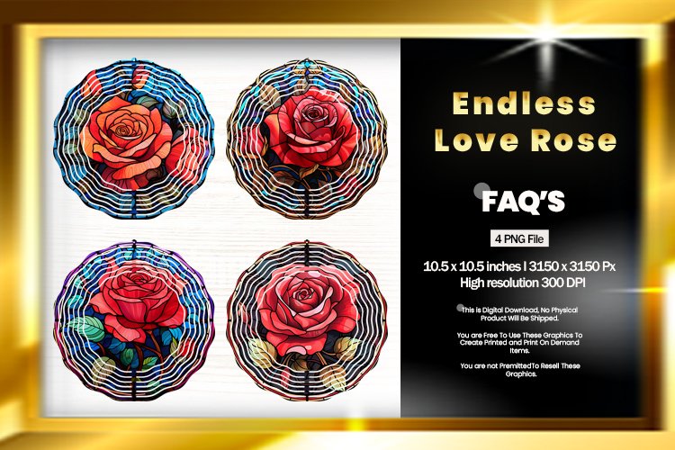 Endless Love Rose Wind Spinner Sublimation - 04 Variations example image 1