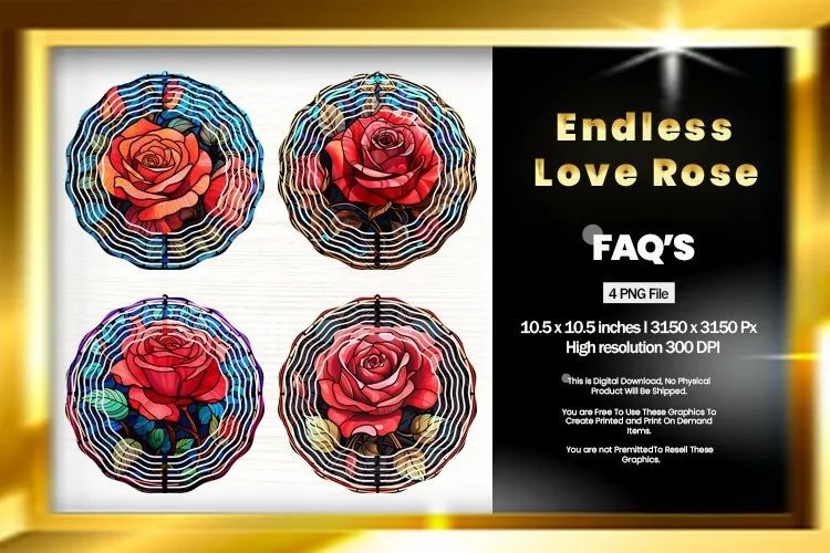 Endless Love Rose Wind Spinner Sublimation - 04 Variations